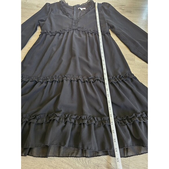 Andree By Unit Casual Summer Ruffle V Neck Mini Dresses Long Sleeves Size Small - Picture 5 of 8